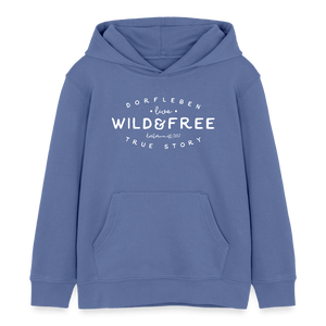 Wild and free - Dorfleben Liebe / Kinder Organic Hoodie - Blau