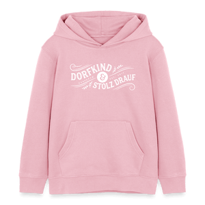 Dorfkind und stolz drauf / Kinder Organic Hoodie - Hellrosa