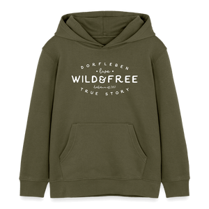 Wild and free - Dorfleben Liebe / Kinder Organic Hoodie - Khaki