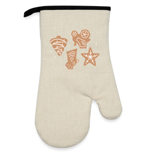 Ofenhandschuh mit Gummibeschichtung - Leinen/Schwarz