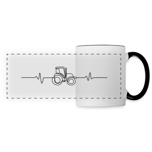 Herzschlag Traktor /  Tasse - Weiß/Schwarz