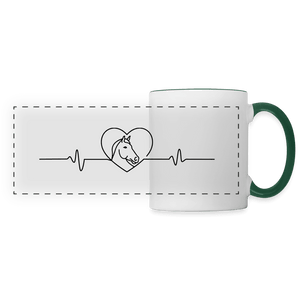 Herzschlag Pferd / Panoramatasse - Weiß/Dunkelgrün