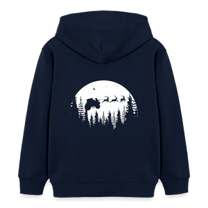Weihnachtsmann fliegt mit Traktor über die Wälder / Kinder Organic Hoodie - Navy
