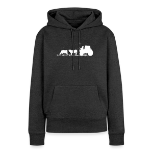 Weihnachtsmann mit Kühe / Damen Premium Hoodie - Anthrazit meliert