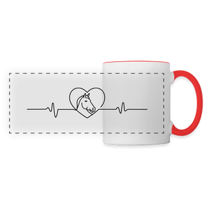 Herzschlag Pferd / Panoramatasse - Weiß/Rot