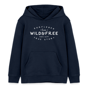 Wild and free - Dorfleben Liebe / Kinder Organic Hoodie - Navy