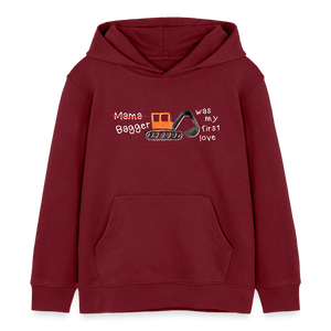 Baggerliebe - Bagger was my first love / Kinder Organic Hoodie - Burgunderrot