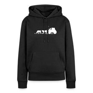Weihnachtsmann mit Kühe / Damen Premium Hoodie - Schwarz
