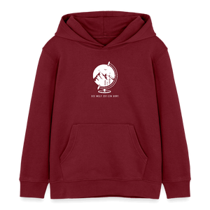 Die Welt ist ein Dorf / Kinder Organic Hoodie - Burgunderrot