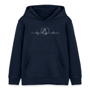 Herzschlag Pferd - Pferd Liebe / Kinder Organic Hoodie - Navy
