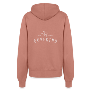 Zum Glück Dorfkind / Damen Premium Sweatjacke - Altrosa
