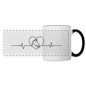 Herzschlag Pferd / Panoramatasse - Weiß/Schwarz