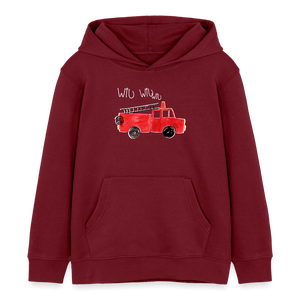 Feuerwehrauto Feuerwehr Wiu Sirene / Kinder Organic Hoodie - Burgunderrot
