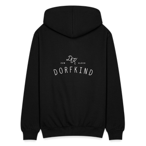 Zum Glück Dorfkind / Herren Premium Sweatjacke - Schwarz