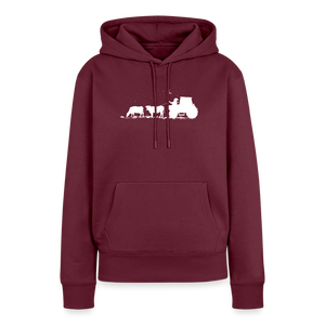 Weihnachtsmann mit Kühe / Damen Premium Hoodie - Burgunderrot