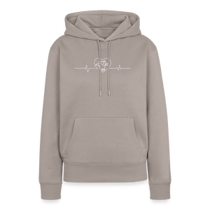 Herzschlag Kuh / Kuhliebe / Damen Premium Hoodie - Taupe