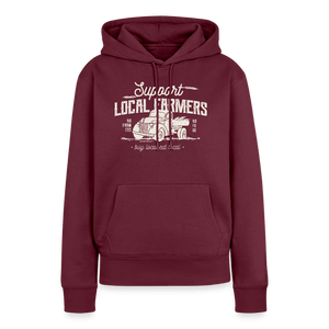 Support local Farmers / Unterstütze die Bauern / Damen Premium Hoodie - Burgunderrot