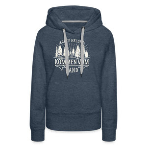 Echte Helden kommen vom Land / Damen Premium Hoodie - Jeansblau