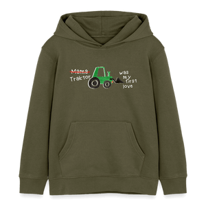 Traktorliebe - Traktor was my first love / Kinder Organic Hoodie - Khaki