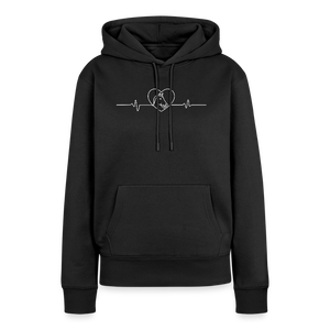 Herzschlag Pferd / Pferdeliebe / Damen Premium Hoodie - Schwarz