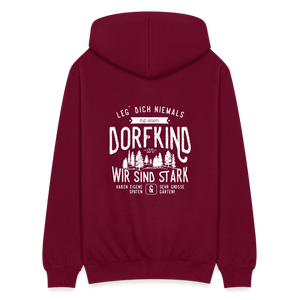 Leg Dich niemals mit einem Dorfkind an / Herren Premium Sweatjacke - Bordeaux