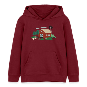 Bauernhof Hofkind / Kinder Organic Hoodie - Burgunderrot