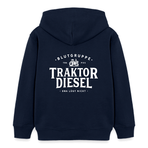 Blutgruppe Traktor Diesel - DNA lügt nicht / Kinder Organic Hoodie - Navy