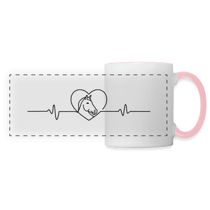 Herzschlag Pferd / Panoramatasse - Weiß/Pink