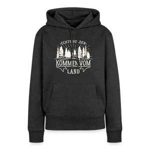 Echte Helden kommen vom Land / Damen Premium Hoodie - Anthrazit meliert