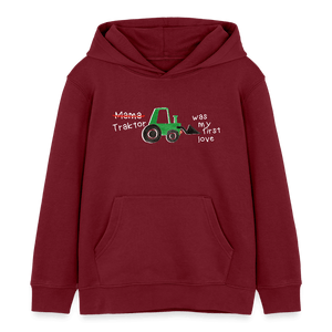 Traktorliebe - Traktor was my first love / Kinder Organic Hoodie - Burgunderrot