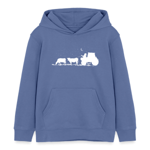 Weihnachtsmann mit Kühe / Kinder Organic Hoodie - Blau