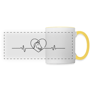 Herzschlag Pferd / Panoramatasse - Weiß/Gelb