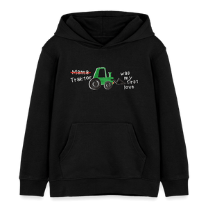 Traktorliebe - Traktor was my first love / Kinder Organic Hoodie - Schwarz