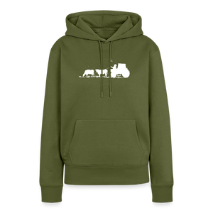 Weihnachtsmann mit Kühe / Damen Premium Hoodie - Khaki