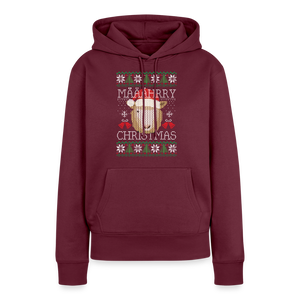 Mährry Christmas / Weihnachten Schaf / Ugly Christmas Sweater / Damen Premium Hoodie - Burgunderrot