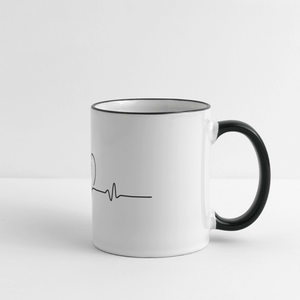 Herzschlag Pferd / Panoramatasse - Weiß/Schwarz