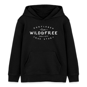 Wild and free - Dorfleben Liebe / Kinder Organic Hoodie - Schwarz