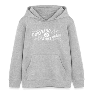 Dorfkind und stolz drauf / Kinder Organic Hoodie - Grau meliert