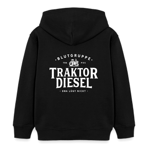 Blutgruppe Traktor Diesel - DNA lügt nicht / Kinder Organic Hoodie - Schwarz