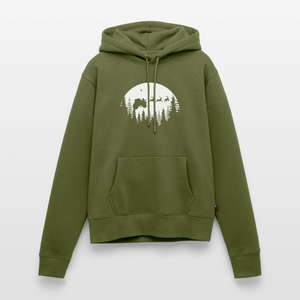 Weihnachtsmann fliegt mit Traktor über die Wälder / Damen Premium Hoodie - Khaki