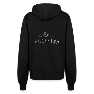 Zum Glück Dorfkind / Damen Premium Sweatjacke - Schwarz