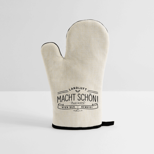 Ofenhandschuh mit Gummibeschichtung - Leinen/Schwarz