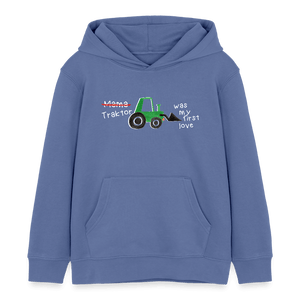 Traktorliebe - Traktor was my first love / Kinder Organic Hoodie - Blau