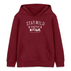 Stay Wild Dorfchild / Kinder Organic Hoodie - Burgunderrot