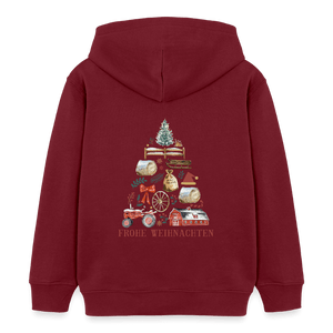 Frohe Weihnachten - Weihanchtsbaum / Kinder Organic Hoodie - Burgunderrot