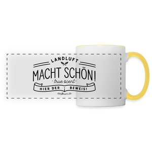 Landluft macht schön / Tasse - Weiß/Gelb