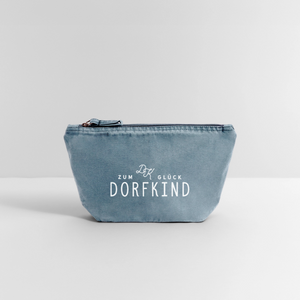 Lustige Kosmetiktasche mit Dorfkind Spruch - Dorfkram® Utensilo Tasche - Zubehörtasche Geschenk