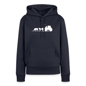Weihnachtsmann mit Kühe / Damen Premium Hoodie - Navy