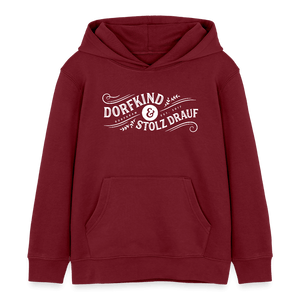 Dorfkind und stolz drauf / Kinder Organic Hoodie - Burgunderrot