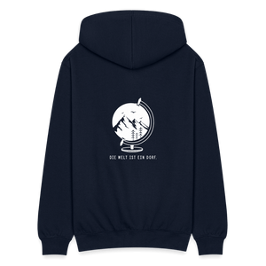 Die Welt ist ein Dorf / Herren Premium Sweatjacke - Navy